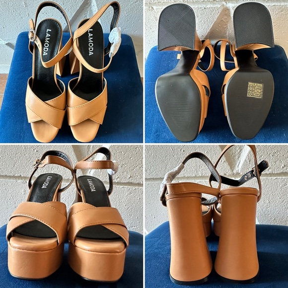 BNIB ASOS Lamoda flared heel platform sandal - Picture 6 of 15